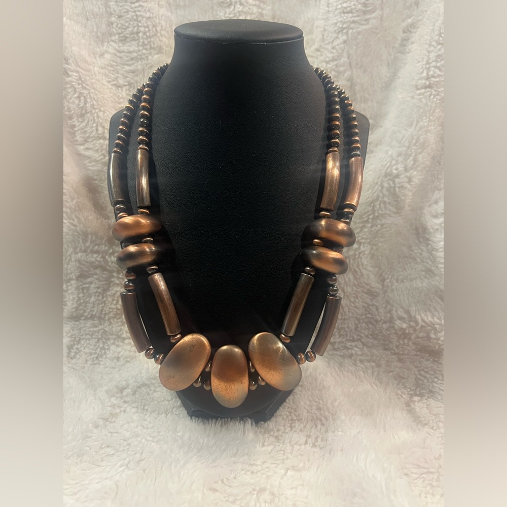 Bronze Statement Necklace Lightweight Modern Sculptural Jewelry
